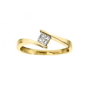 Ladies' ring yellow gold, diamonds